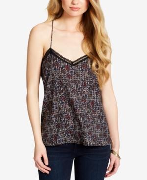 Jessica Simpson Juniors' Printed Strappy Crochet Cami