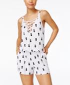 Material Girl Active Juniors' Printed Romper, Only At Macy's