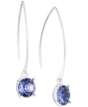 Anne Klein Silver-tone Crystal Threader Earrings