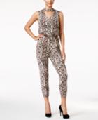 Thalia Sodi Snakeskin-print Choker Jumpsuit, Only At Macy's