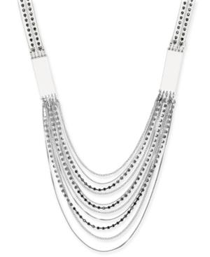 Thalia Sodi Silver-tone Multi-stone Layered 25-1/2 Statement Necklace, Created For Macy's