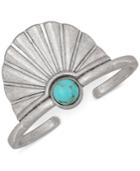 Lucky Brand Silver-tone Stone Feather Bracelet