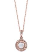 Effy Opal (2/5 Ct. T.w.) And Diamond (1/4 Ct. T.w.) Circle Pendant Necklace In 14k Rose Gold