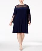 Msk Plus-size Illusion Embellished Bell-sleeve Dress