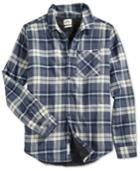 Rusty Wedger Plaid Flannel Faux-sherpa Lined Long-sleeve Shirt