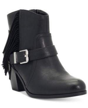 Circus By Sam Edelman Leah Fringe Buckle Block-heel Booties Women's Shoes