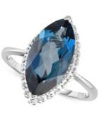 London Blue Topaz (5 Ct. T.w.) & Diamond Accent Ring In 14k White Gold