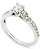 Diamond Swirl Engagement Ring (3/4 Ct. T.w.) In 14k White Gold