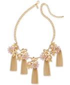 Catherine Stein For Inc International Concepts Gold-tone Imitation Pearl Multi-stone Tassel Necklace, Only At Macy's
