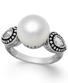 Honora Style Cultured Freshwater Pearl (11-1/2mm) And White Topaz (5/8 Ct. T.w.) Ring In Sterling Silver