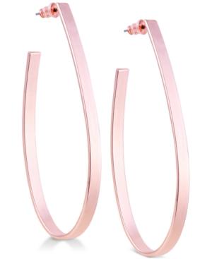 Guess Rose Gold-tone Polished Oval Hoop Earrings