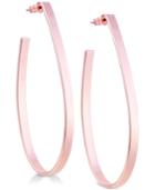 Guess Rose Gold-tone Polished Oval Hoop Earrings