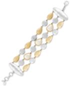 Lucky Brand Two-tone Imitation Pearl Multi-chain Bracelet