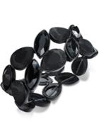 Thalia Sodi Hematite-tone Stone & Satin-wrapped Stretch Bracelet, Created For Macy's