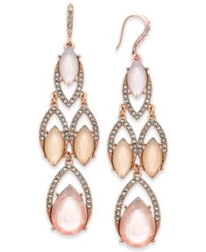 I.n.c. Rose Gold-tone Multi-stone Chandelier Earrings, Created For Macy's