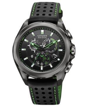 Citizen Watch, Men's Chronograph Eco-drive Proximity Bluetooth Black Leather Strap 46mm At7035-01e