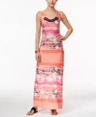 Ny Collection Petite Embellished Printed Maxi Dress