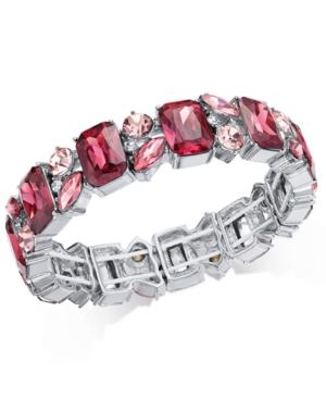 Charter Club Silver-tone Stone & Crystal Cluster Stretch Bracelet, Created For Macy's