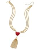 Thalia Sodi Gold-tone Layer Heart And Fringe Lariat Necklace, Only At Macy's
