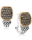Balissima By Effy Diamond Pave Cluster Drop Earrings (1/3 Ct. T.w.) In Sterling Silver & 18k Gold