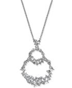 Inc International Concepts Silver-tone Crystal Double Loop Pendant Necklace, 28 + 3 Extender, Created For Macy's