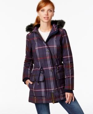 Tommy Hilfiger Faux-fur-trim Hooded Plaid Parka