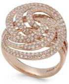 Pave Rose By Effy Diamond Spiral Ring In 14k Rose Gold (1-1/4 Ct. T.w.)