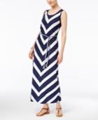 Style & Co Petite Chevron Striped Maxi Dress, Only At Macy's