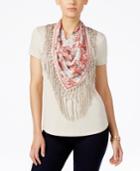 Style & Co Petite T-shirt With Fringe Scarf, Only At Macy's