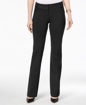 Alfani Faux-leather-trim Bootcut Pants, Created For Macy's