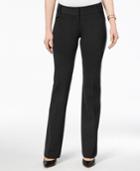 Alfani Faux-leather-trim Bootcut Pants, Created For Macy's