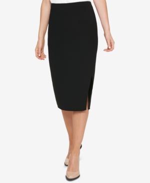 Dkny Knit Midi Side Slit Skirt