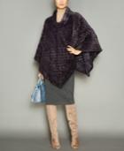 The Fur Vault Knitted Mink Fur Poncho