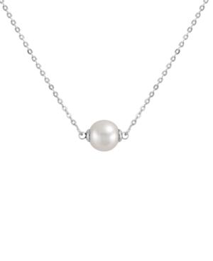 Majorica Necklace, Organic Man Made White Pearl (8 Mm) And Sterling Silver Pendant