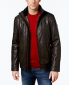 Calvin Klein Men's Faux-leather Stand-collar Jacket, A Macy's Exclusive Style