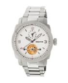 Heritor Automatic Helmsley Silver & White Stainless Steel Watches 45mm