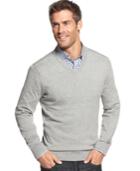 John Ashford Big And Tall Solid Long-sleeve V-neck Sweater