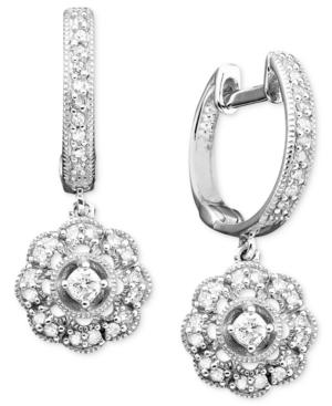 Diamond Earrings, 14k White Gold Diamond (1/3 Ct. T.w.)