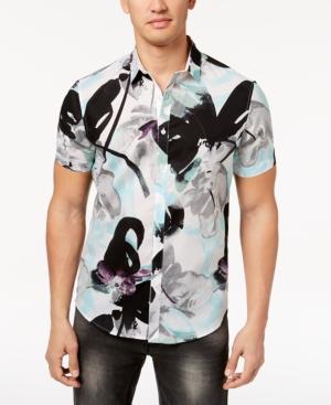 Inc International Concepts Men's Floral Short-sleeve Button-down Shirt, Created For Macy's