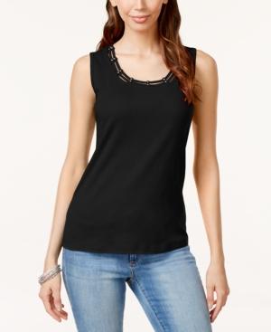 Karen Scott Cutout Tank Top, Only At Macy's