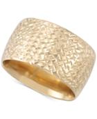 Textured Ultra-wide Ring In 14k Gold