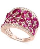 Amore By Effy Certified Ruby (3 Ct. T.w.) & Diamond (7/8 Ct. T.w.) In 14k Rose Gold