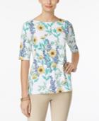 Charter Club Floral-print Top, Created For Macy's
