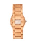 Earth Wood Bonsai Wood Bracelet Watch W/day/date Khaki-tan 45mm