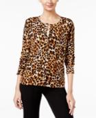 August Silk Animal-print Cardigan