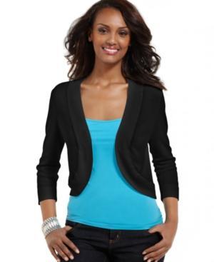 Jessica Howard Three-quarter-sleeve Open-front Cardigan