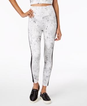 Material Girl Juniors' Contrast-stripe Printed Leggings, Created For Macy's