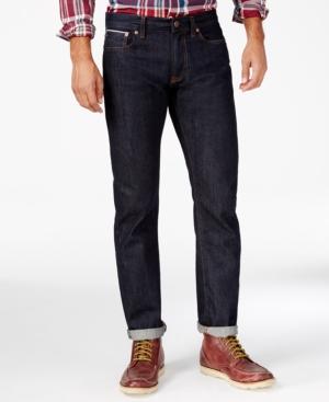 Tommy Hilfiger Men's Selevedge Straight-fit Dark Wash Jeans