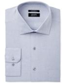 Alfani Men's Classic/regular Fit Performance Stretch Easy-care Silver Zig Zag Dress Shirt, Only At Macy's