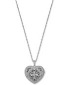 Diamond Filigree Locket Pendant Necklace (1/7 Ct. T.w.) In Sterling Silver
